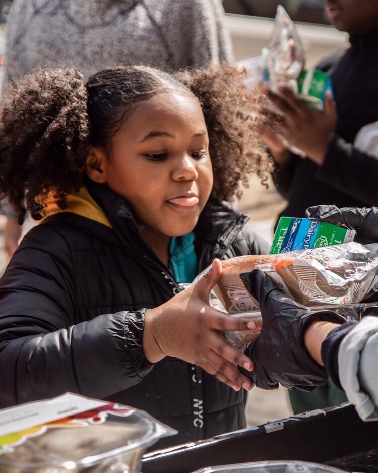 Child receiving food